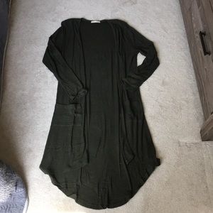 Hunter Green Extra Long Cardigan